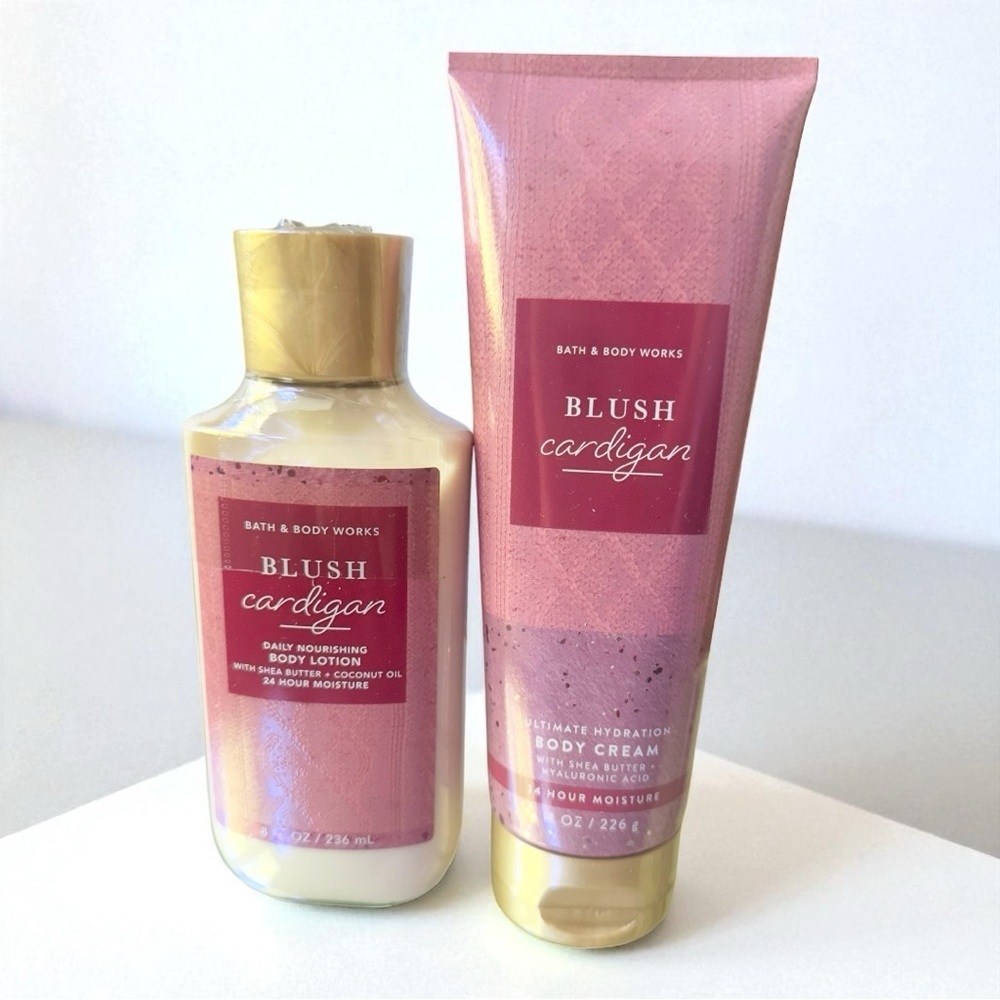 BATH & BODY WORKS Blush Cardigan 2 Piece Gift Set with Body Cream and Lotion